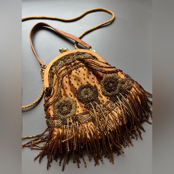 Like new Kate Landry Beaded Vintage Purse with Fringe - Picture 2 of 9